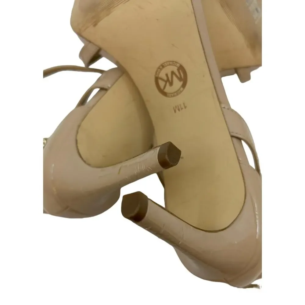 MICHAEL KORS Womens NEW Kimberly Strappy Heel Sandals Tan / Size 11